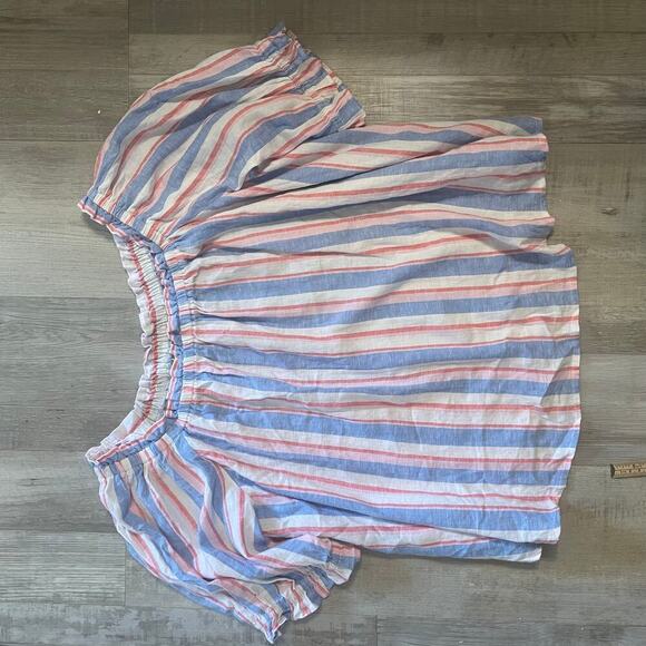 Crown & Ivy striped off-shoulder top size large - Picture 9 of 10